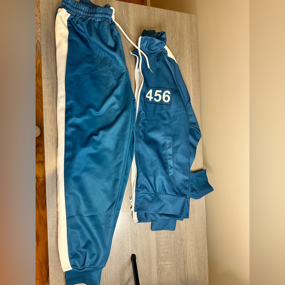 Blue and White Tracksuit with Number Detail